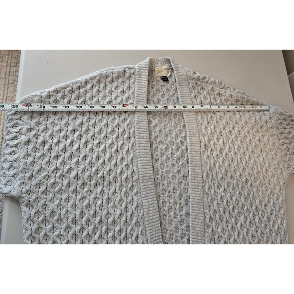Universal Thread Honeycomb Cable Knit Cardigan Women's L Beige Open Front - Picture 12 of 16